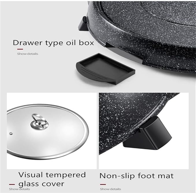 Olla Eléctrica 2 en 1 Barbacoa y Hotpot Antiadherente 220V miniatura 4