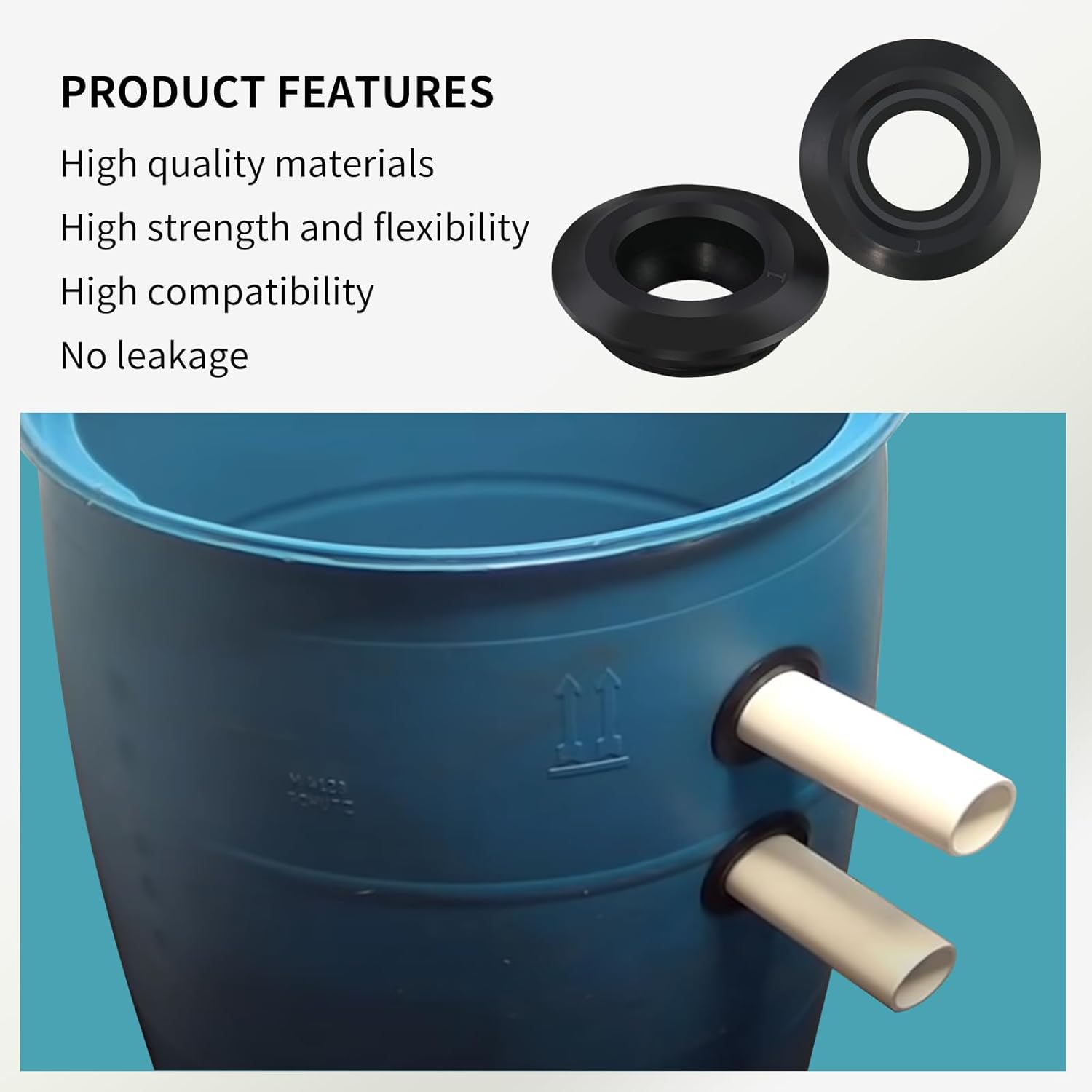 4 Pack 1" Vsttar Flexible Tank Adapter (Bulkhead), Flexible Pipe-to-Tank Seal - Tank Adapter