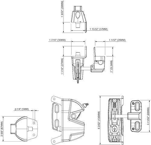 Miniatura 5 de D&D Technologies LL3PWAWT LokkLatch Plus, pestillo de gravedad para puerta de privacidad, llave con cerradura en ambos lados de la puerta, para