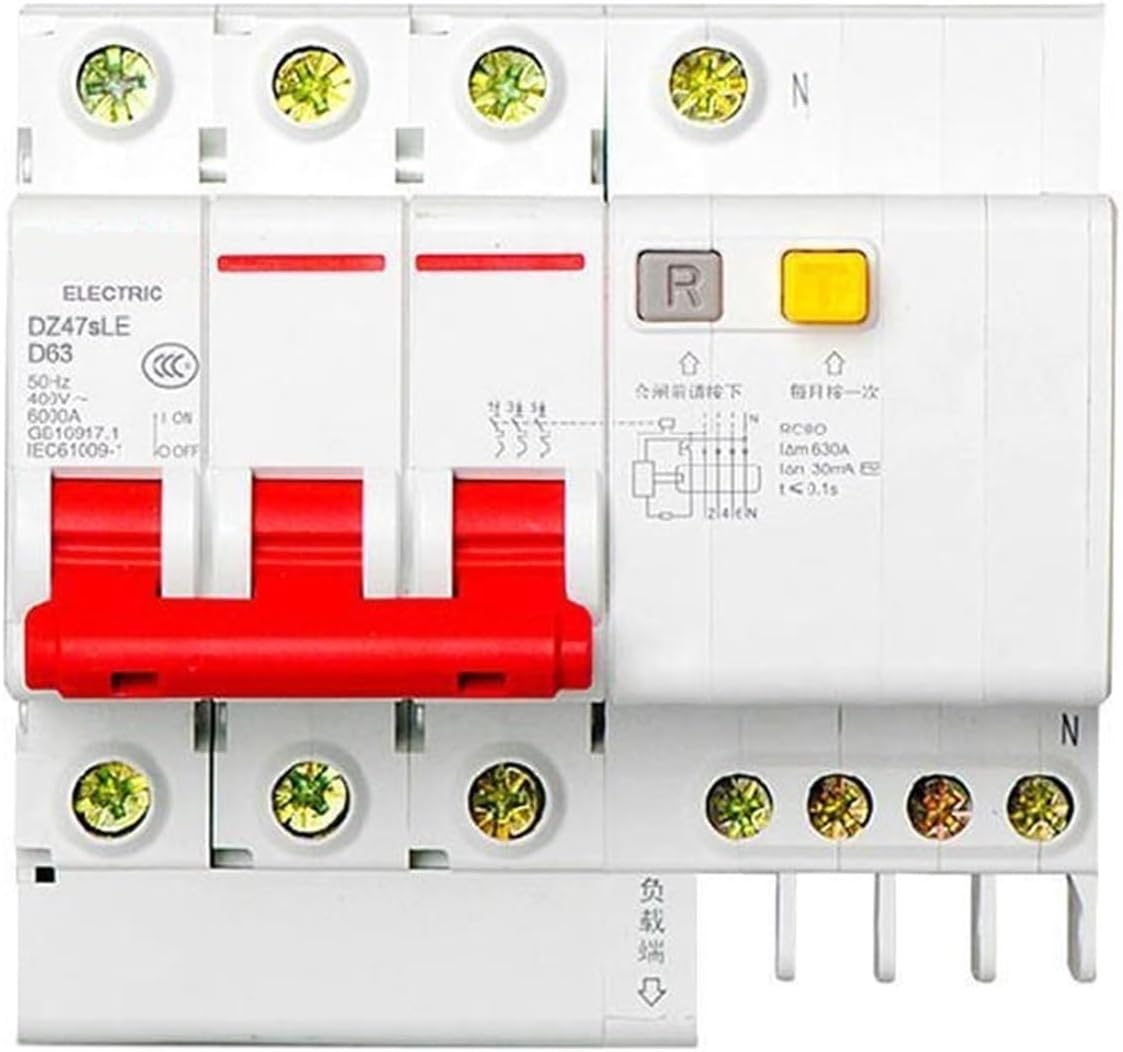 Miniature Leakage Circuit Breaker DZ47sLE 3P+N (N Pole Straight-Through) C 25A