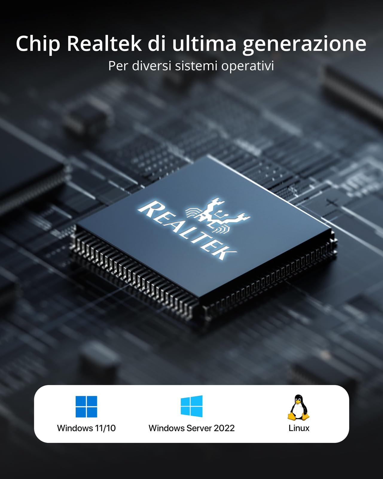 BrosTrend PCIe Scheda di Rete 5 Gigabit, PCI Express Adattatore di Rete Ethernet RJ45 LAN Controller, 5/2,5/1Gbps/100Mbps, PCIe Scheda Ethernet per Windows 11/10, Server 2022, NAS, Protezione a vita