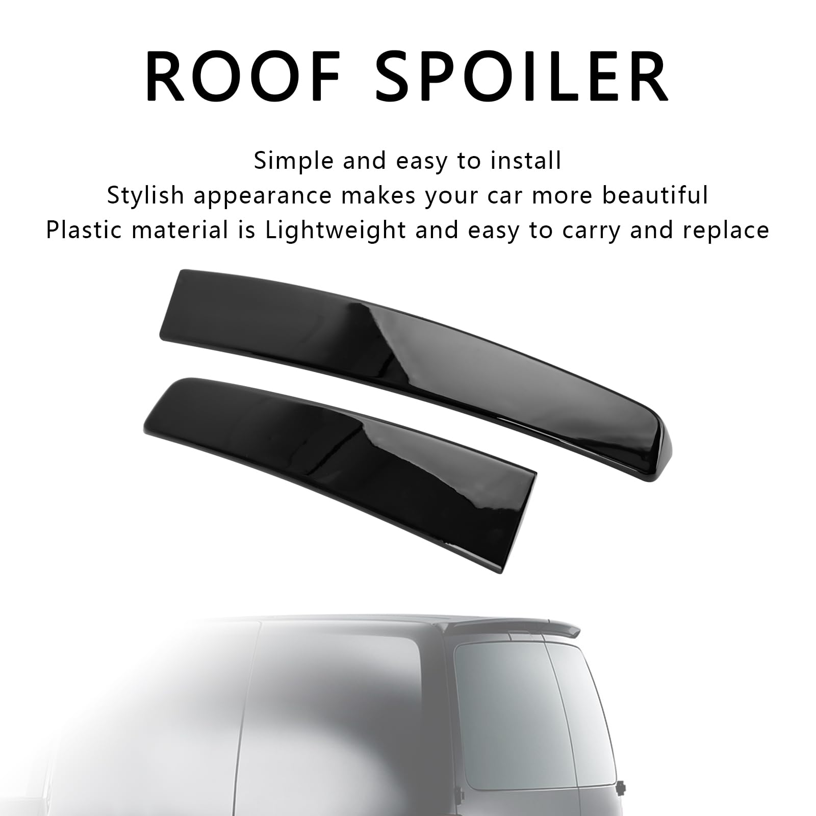 Rear Twin Barn Door Trunk Spoiler Adatto per VW Caddy Maxi 2005-2018 Gloss Black