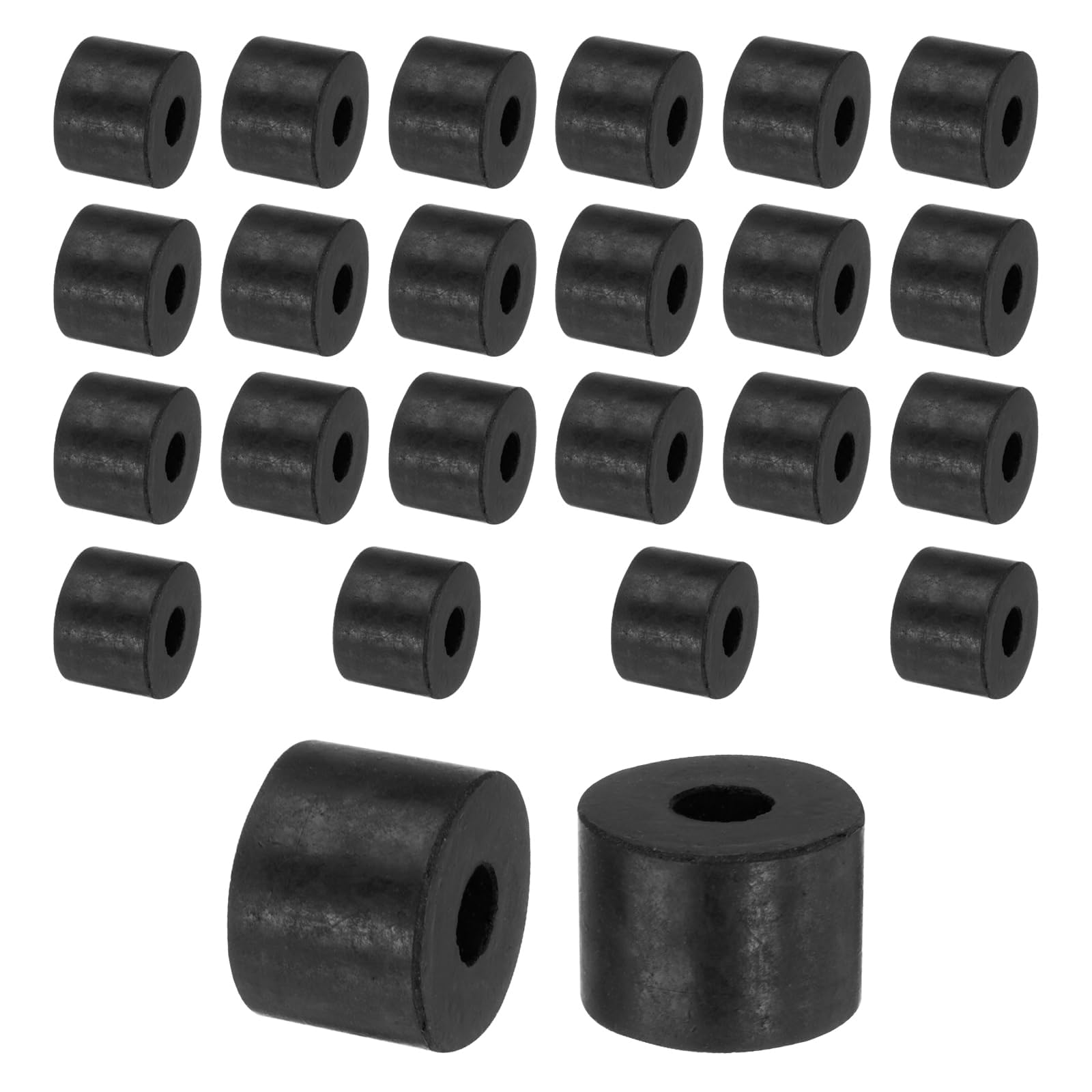 Unifizz 24PCS Rubber Spacers 14mm OD 5mm ID 10mm Height Round Anti Vibration Spacer Rubber Bushing Grommets Thick Rubber Washers for Home Car Accessories