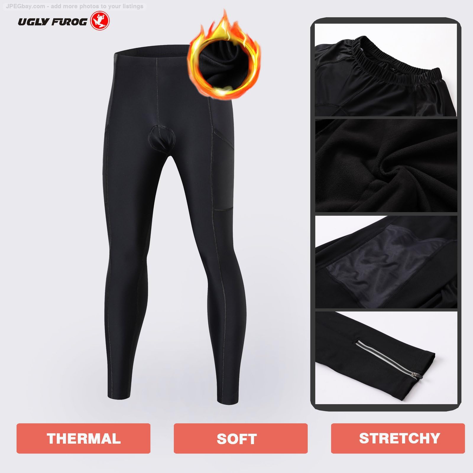 UGLY FROG Invierno Pantalones Ciclismo Hombre Relleno Acolchado Largo Bicicleta MTB Thermal Temperatura 5-15°C