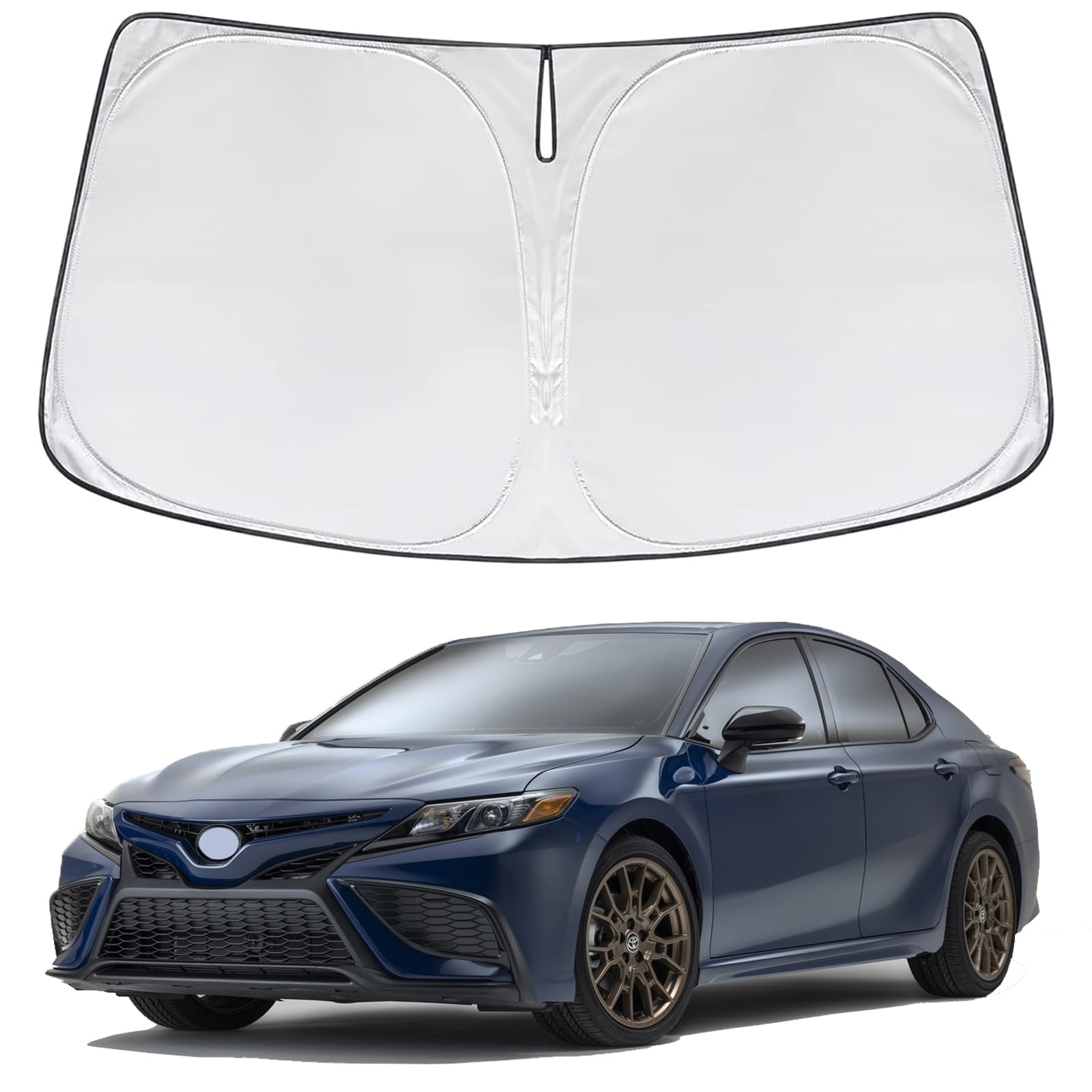 Pincuttee 1PC Car Windshield Sun Shade,Foldable Sun Blocker for Car/Truck/SUV,Car Interior Sun Protection,Car Sunshade Protector Compatible with 2018-2024 Toyota Camry