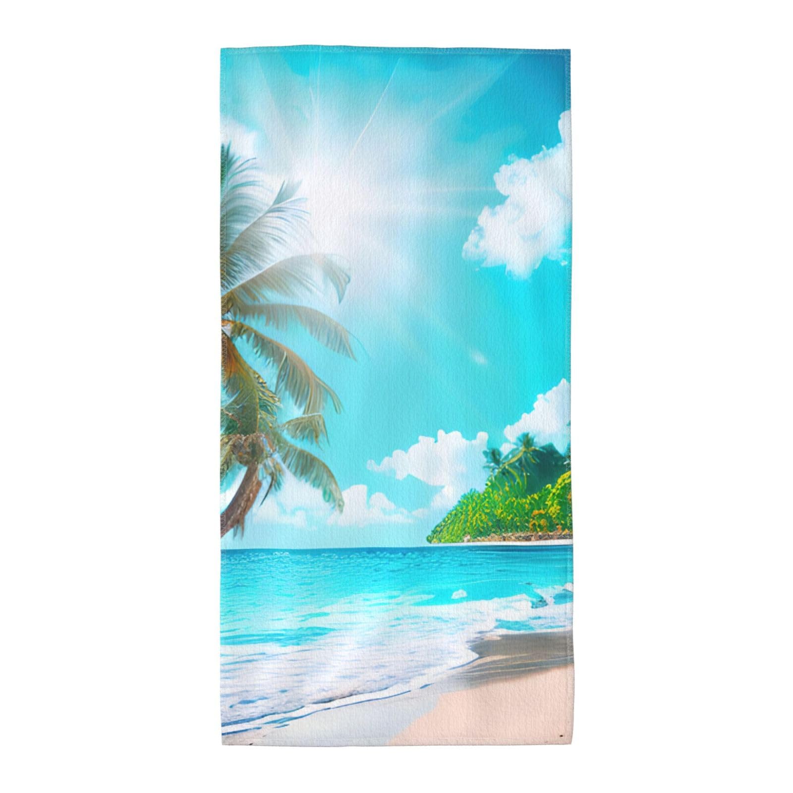JBJGKHLP Tropical Ocean Beach Theme Print Adults Extra Long Beach Towel Soft Absorbent Quick-Dry Gym Swimming Running Yoga