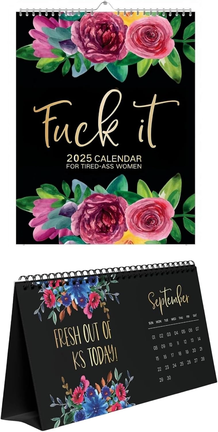 Here We Fu King Go Again Calendar 2025,Wall & Desk Calendar