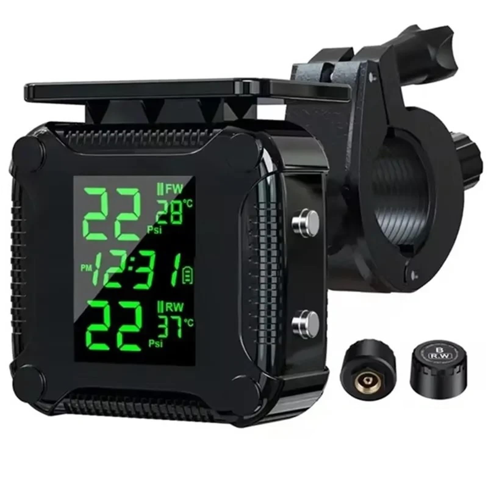 Sensor de Presión de Neumáticos Monitor Presión Neumáticos TPMS para, Monitoreo Inalámbrico, Alarma para Sensor Temperatura(M9 Solar)