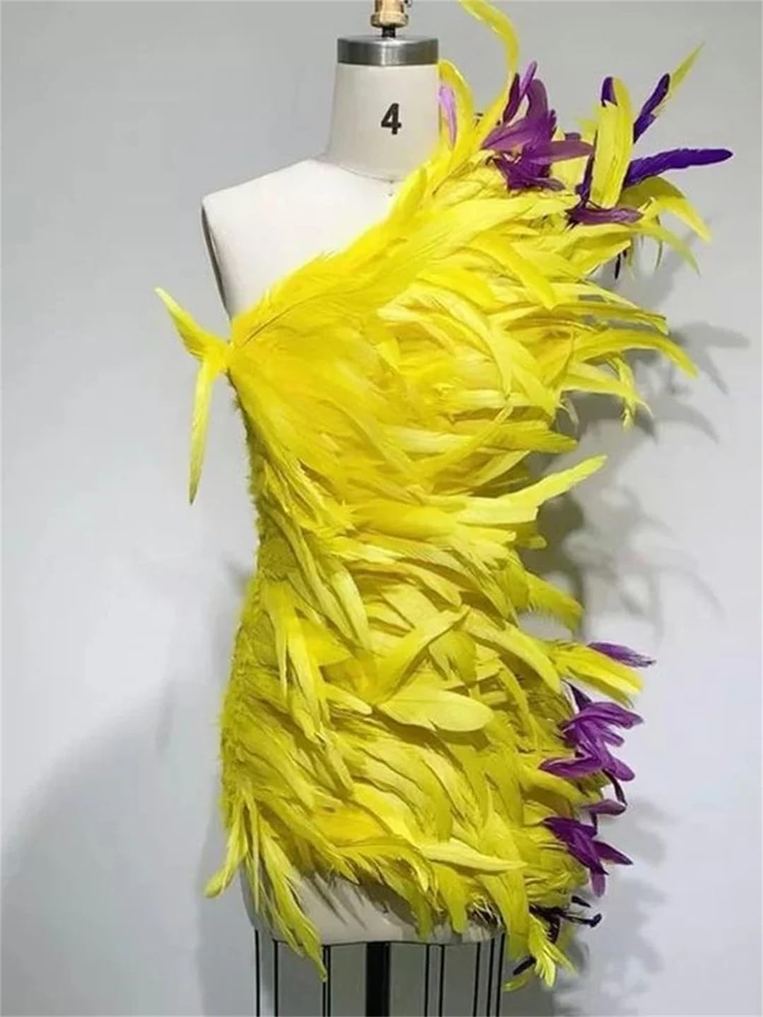 Bordure en plumes longue queue de 25 à 30 cm avec cordon pour couture, vêtements et loisirs créatifs, décoration