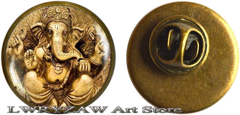 Ganesh Brooch, Ganesh Pin, Ganesh Indian God Jewelry, Indian Hindu God, Hinduism Religious Jewelry, Lord Ganesha Pin,M58