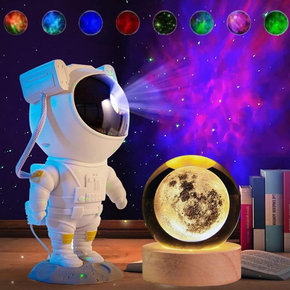Desidiya Combo OF Astronaut Galaxy Projector Night Light & Moon Crystal Ball LED Light Space Lamp for Kids’ Bedroom, Gaming Room, Home & Party Decor, Adjustable Head Light for Home & Office Decoration-image-32