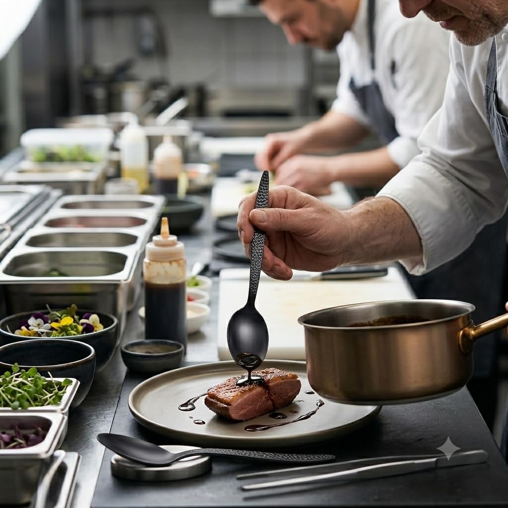 CREATIVECHEF Chef Kunz Plating Spoon 9" 18/10 Stainless Steel