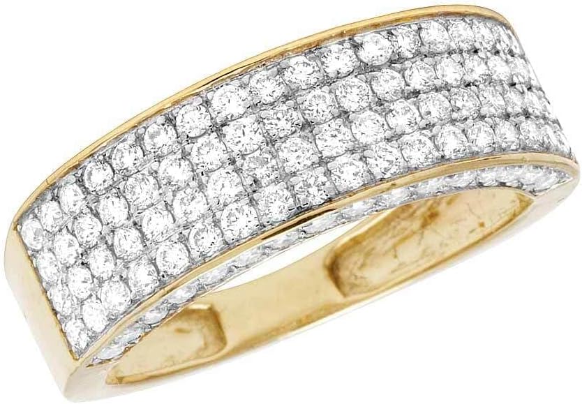 2.10 CT Round Cut Lab Created VVS1 Diamond 3D Wedding Band Ring In 14K Yellow Gold Over 925 Sterling Silver Gift for Men’s