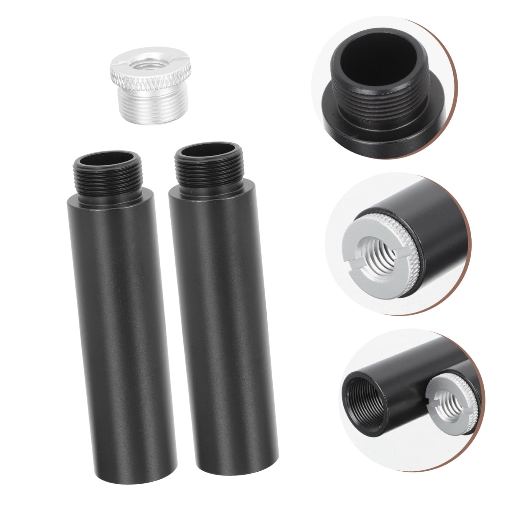 Hemoton Extension Mic Tube for Desktop Mic Stand Aluminum Alloy 5/8in Male to 5/8in Female Arm Stand Extension