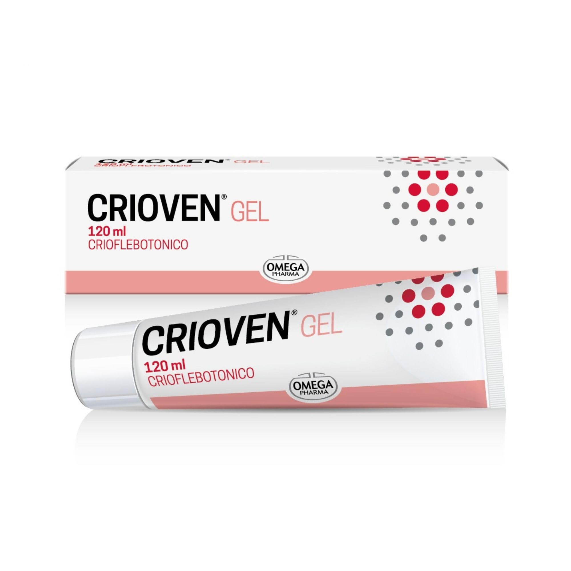 Omega Pharma - Crioven Gel Effetto Freddo a base di Centella Asiatica, Sollievo per Gambe Gonfie - 120 ml