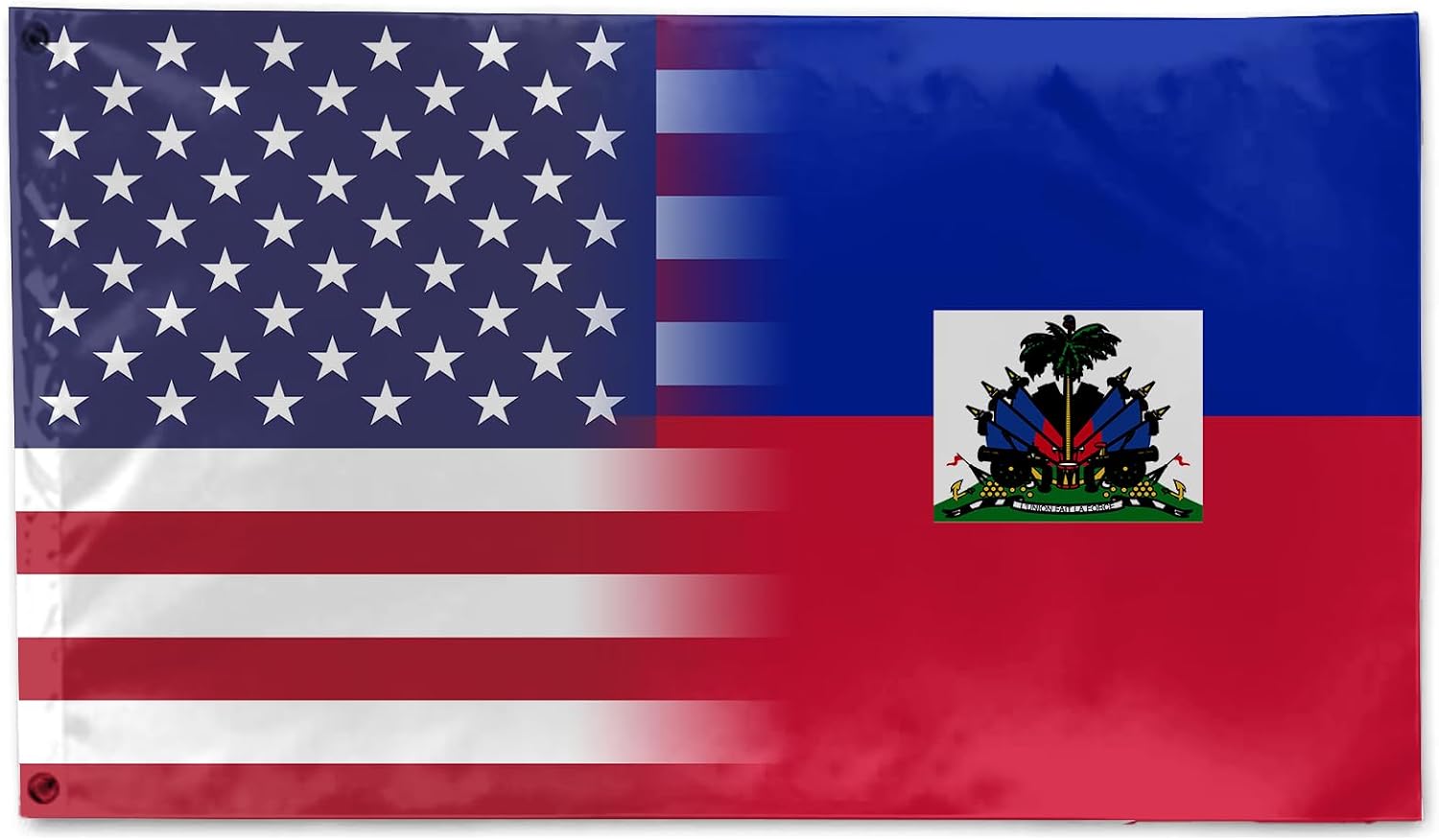 USA Haiti Friendship Flag - Indoor and Outdoor Decoration Flag - Garden Courtyard Party Wall Home Porch Festival Funny Flags - 5X8FT