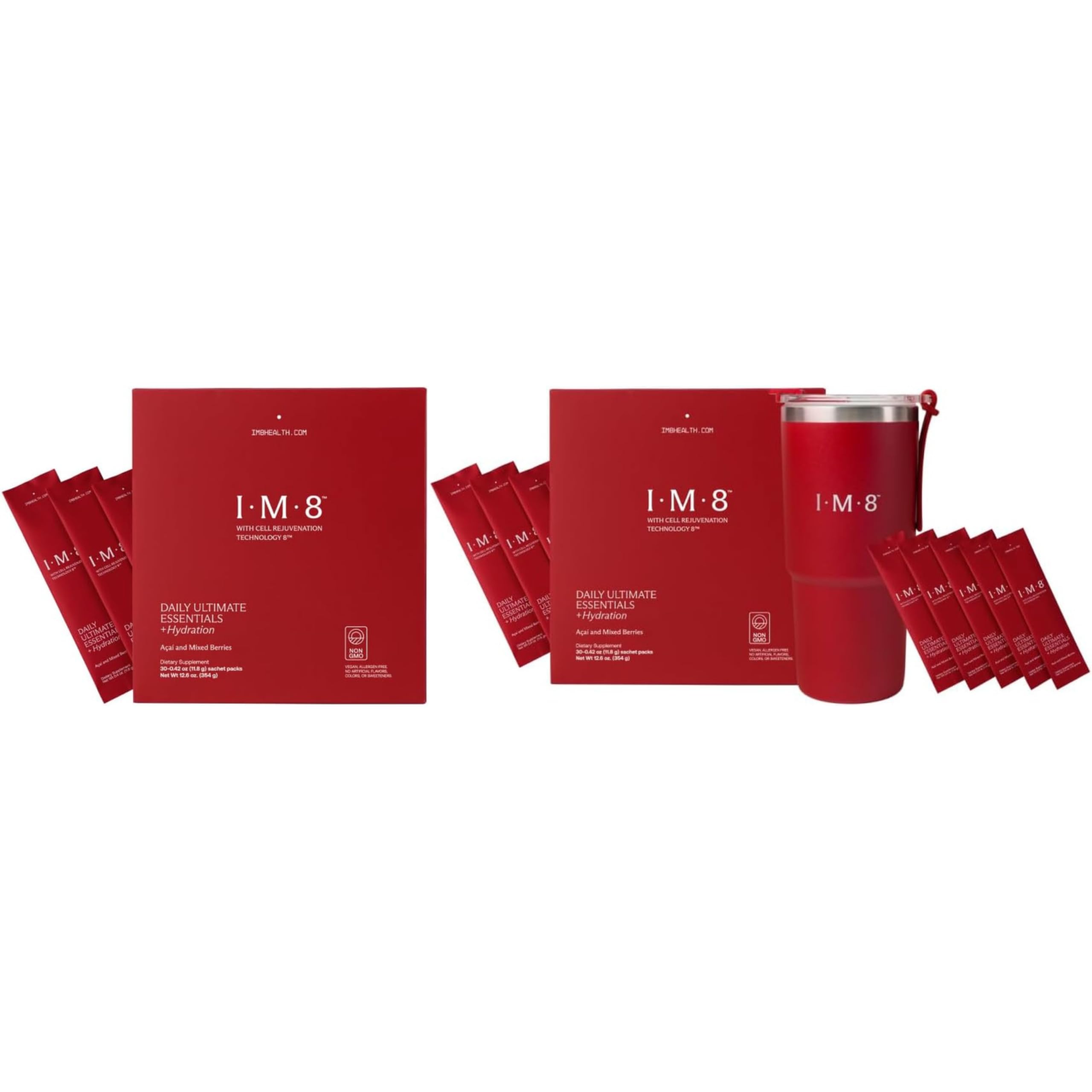 IM8 Daily Ultimate Essentials All-in-One Multivitamin Supplement Travel Starter Kit 30 Travel Packs