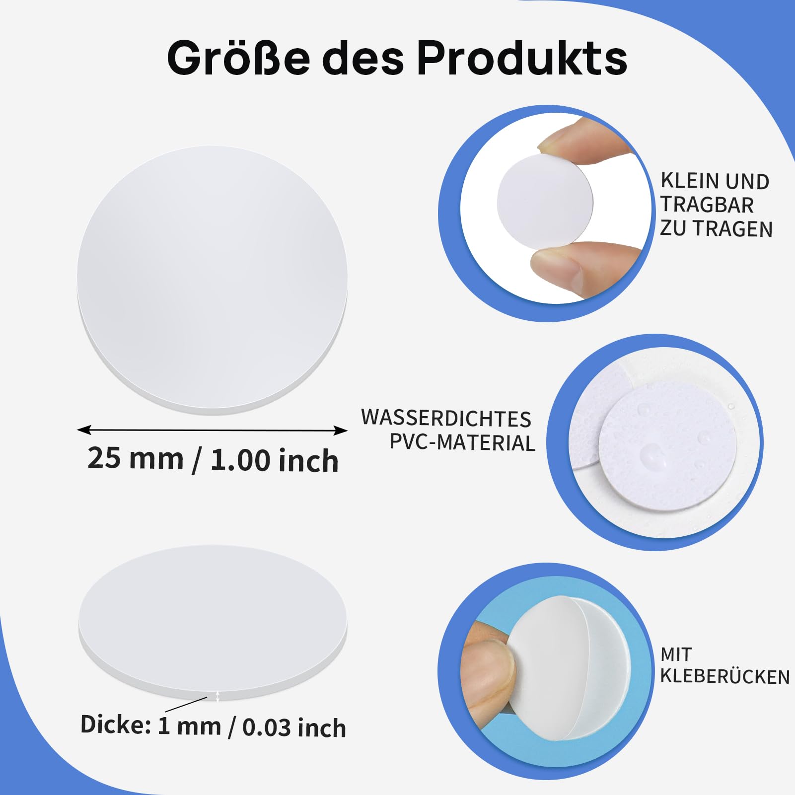 20 sztuk NFC Tags, karty NTAG215 NFC, 25 mm samoprzylepne naklejki NFC z TagMo, białe