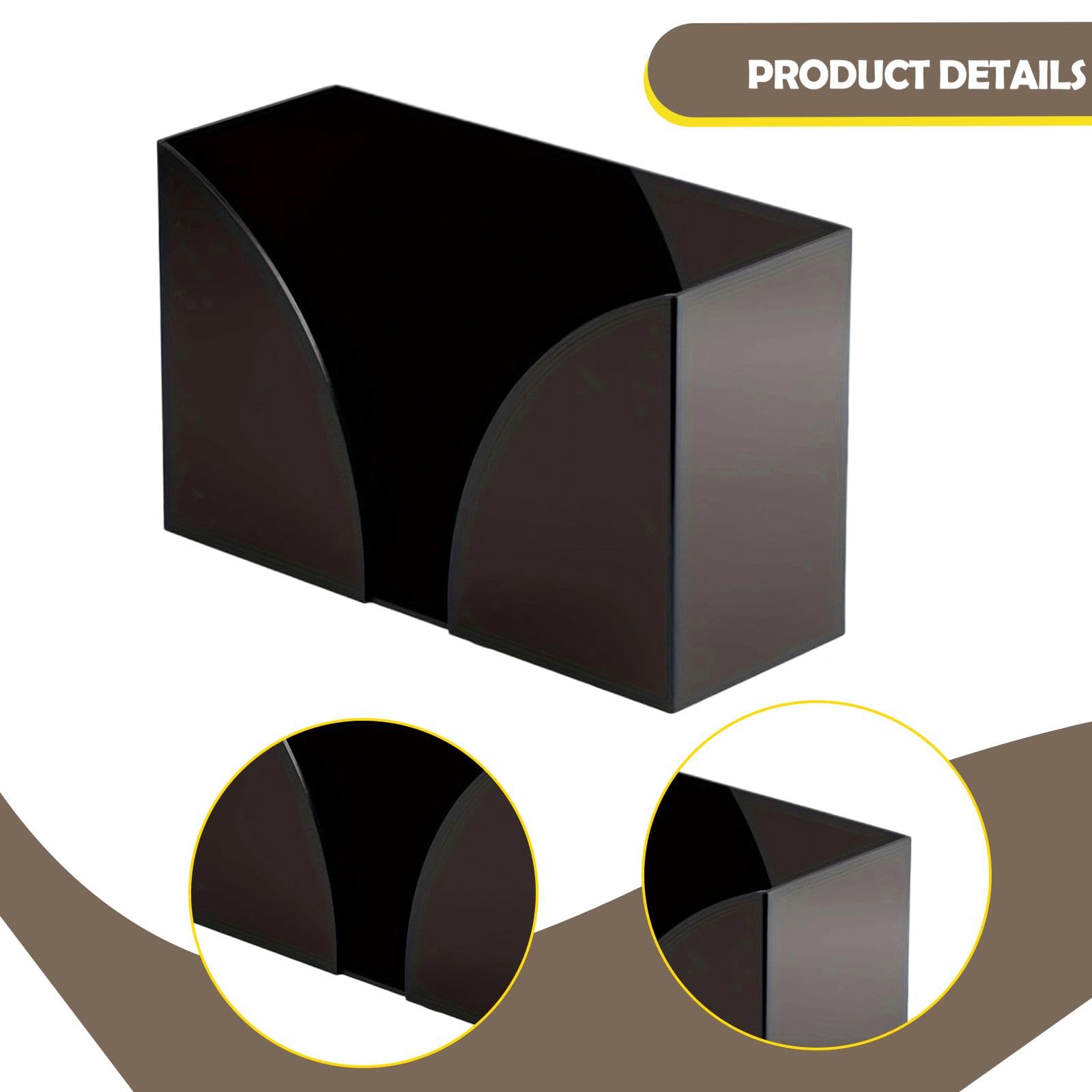 Porte-Serviettes Acrylique Distributeur de Papier Stand Organiseur Simple Fonction Résistant Au Chocs pour Restaurant Cuisine Salle de Bains Salon Bur, Noir