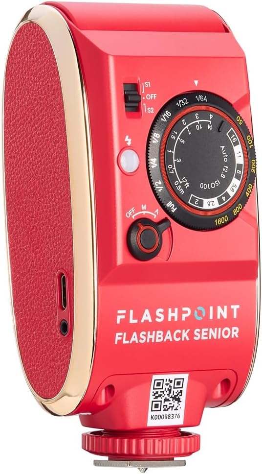 Flashpoint Flashback Lux Senior Retro Camera Flash (Red), Godox