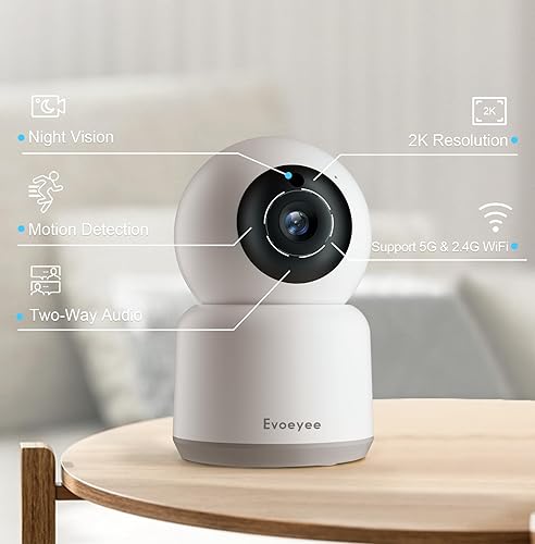 Miniatura 7 de 5G y 2.4G Cámaras de seguridad para interiores 2K para seguridad del hogar, detección de movimiento, visión nocturna, audio de 2 vías,