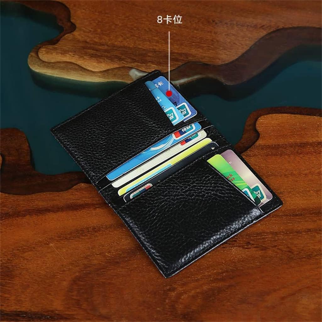 Card Holder Men's ID Card Multi-Card Slot Compact Two-in-One Multifunctional Minimalist (Color : Black Size