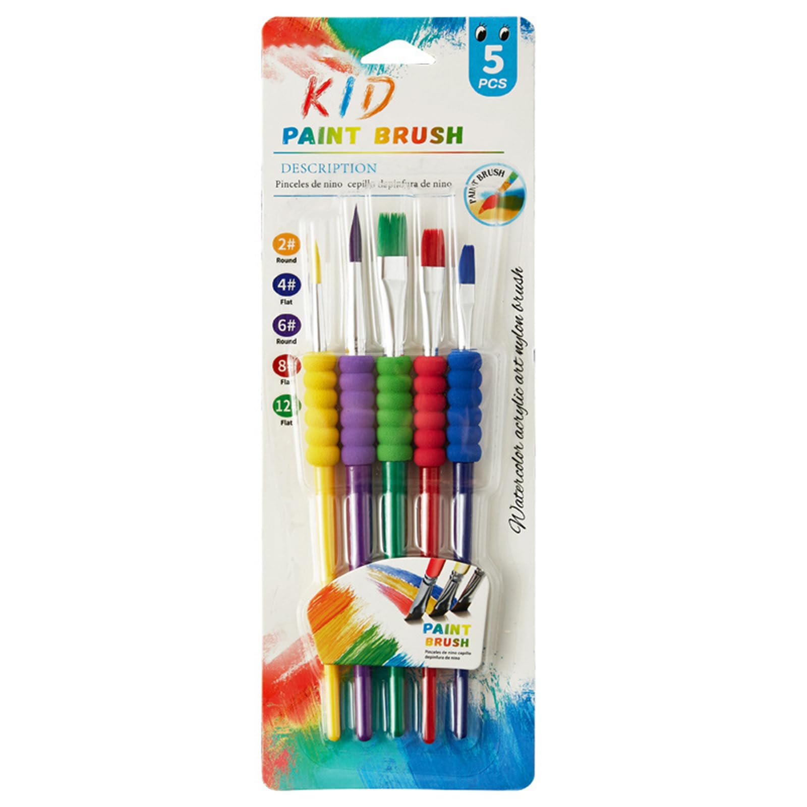 Multipurpose Nylon Bristle Paint Brush Handle Artist Brush for Watercolor Acrylic and Oil Painting Sketching Sketching Depiction