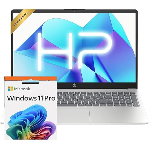 HP 15.6" Business Laptop Computer • 2026 Edition • Intel 4-Core N100 CPU • 128GB SSD • Windows 11 Pro with Office 365 for The Web • w/o Mouse
