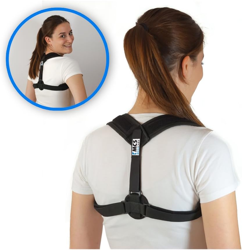 MCS MegaCare Posture Corrector Adjustable (28"- 48") & Clavicle Brace for Men and Women Posture Brace Clavicle Support - Back, Shoulder, and Neck Pain Relief - EASY TO WEAR, IMPROVE CONFIDENCE