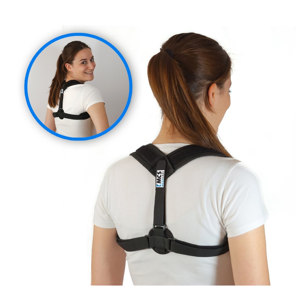 MCS MegaCare Posture Corrector Adjustable (28"- 48") & Clavicle Brace for Men and Women Posture Brace Clavicle Support - Back, Shoulder, and Neck Pain Relief - EASY TO WEAR, IMPROVE CONFIDENCE