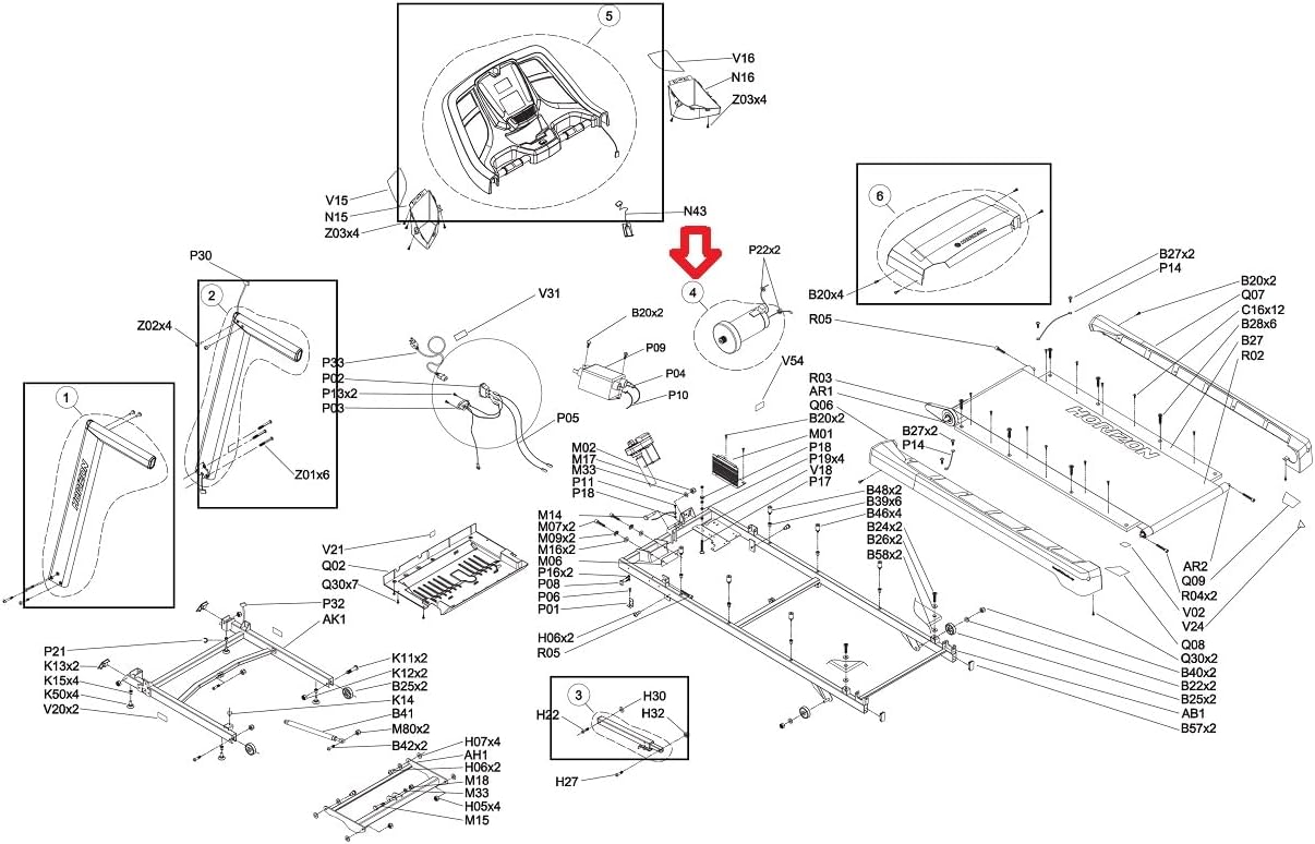 DC Drive Motor W/Flywheel 1000309087 Works with HZ Fitness CT5.4 T101-04 Treadmill