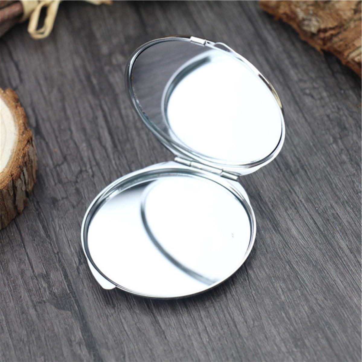 10pièces Miroirs de Maquillage Métalliques Ronds Pliables à Double Usage Miroir Compact Portable pour Filles et Femmes Pratique pour Voyage et Usage Quotidien