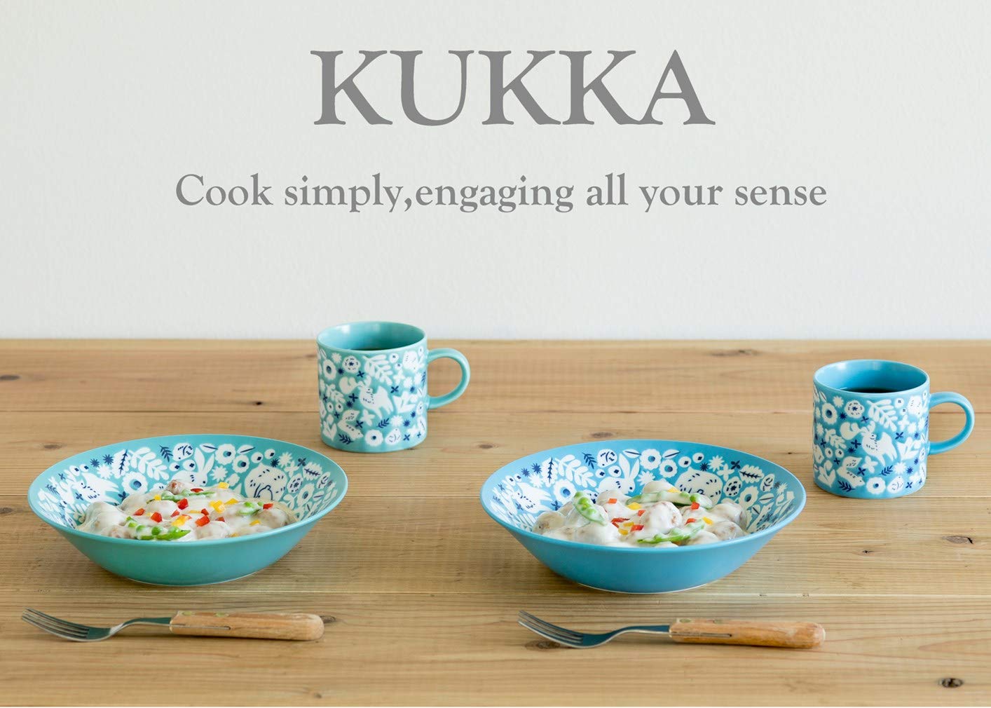 【KUKKA】 美濃焼　食器セット　7点 Amazon.co.jp: みのる陶器 美濃焼 KUKKA アクアブルー 食器7点セット