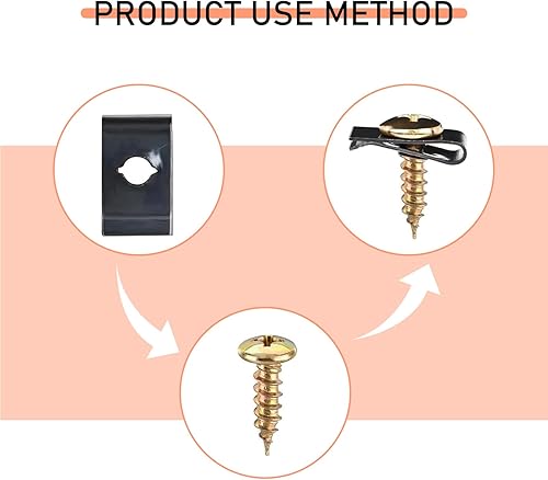 Miniatura 3 de Slykew Kit surtido de 170 tornillos para automóvil, kit de clips de metal portátil en U, piezas de repuesto universales para salpicadero, panel,