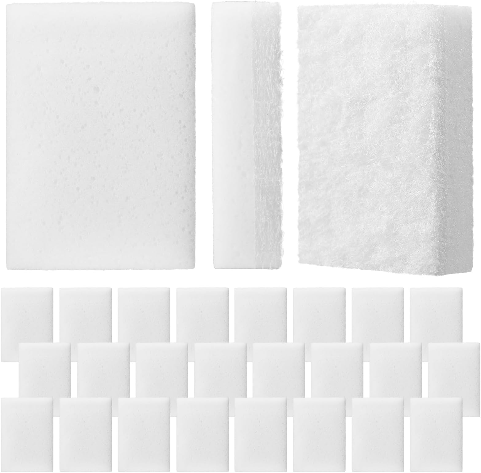 24 Pcs 2 x 2.8'' Algae Pad Double Side Algae Pad Sponge Cleaning Scrubber Scraper Remover for Glass Acrylic Aquarium Fish Tank Pond