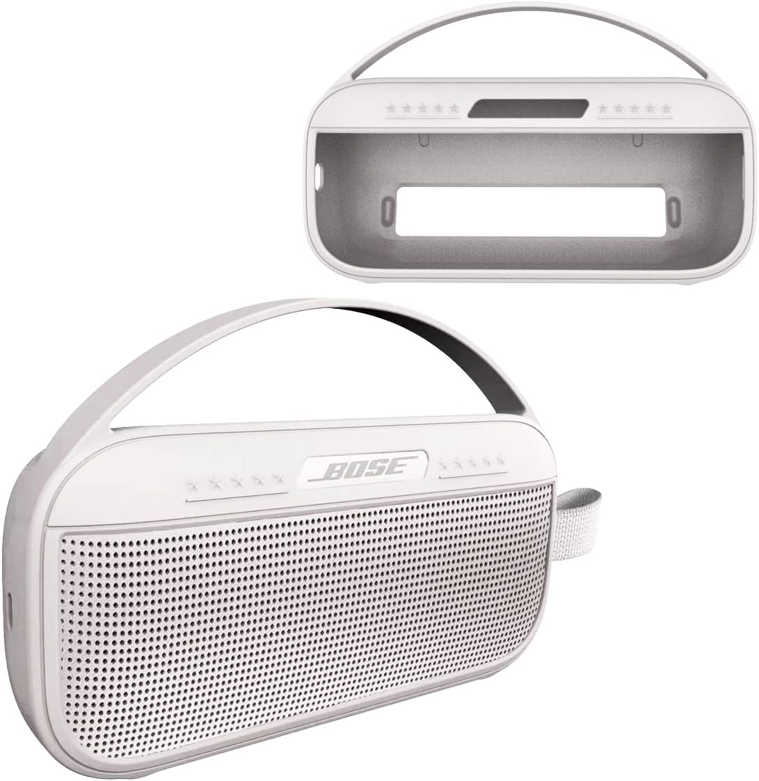 JCHPINE Silicone Cover Case for Bose SoundLink Flex Bluetooth Portable Speaker 1st Gen, Protective Skin Sleeve for Bose SoundLink Flex Speaker Accessories (Only Silicone Case) (White Smoke)