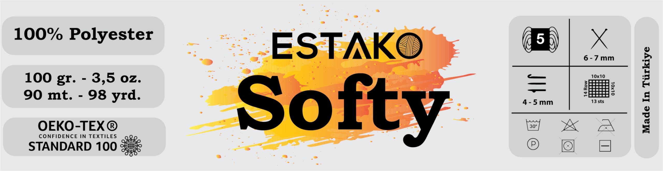 Estako Miękka przędza do szydełkowania i robienia na drutach, 100% poliester, puszysta, miękka, masywna, waga #5, do szydełkowania i robienia na drutach, 4 x 98 m (9210 - granatowy)