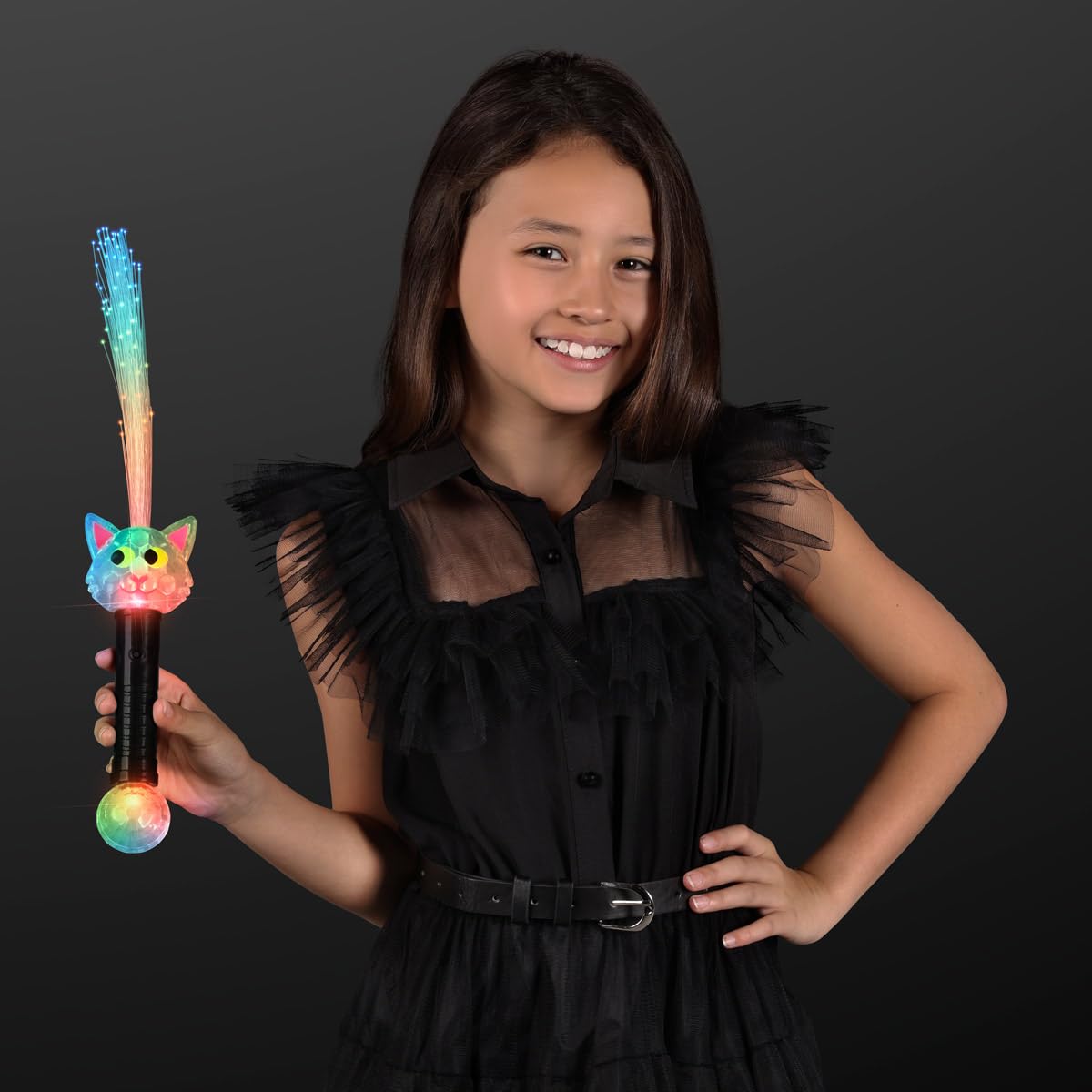 FlashingBlinkyLights Light Up Fiber Optic Kitty Cat Party Wand