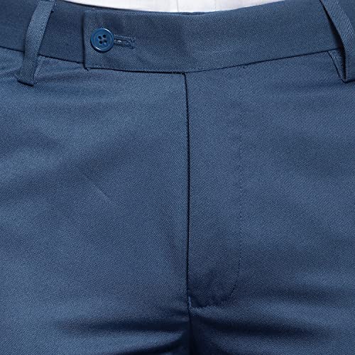 Image of The PS Men's Formal Regular Fit Cotton Blend Black, Dark Grey Combo Trouser (Pack of 2)