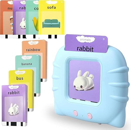 SUPER TOY 112 Talking Flash Cards Educational Toy for 3+ Years Old Baby Early Learning Educational Electronic Interactive Montessori Birthday Gifts for Pre School Children