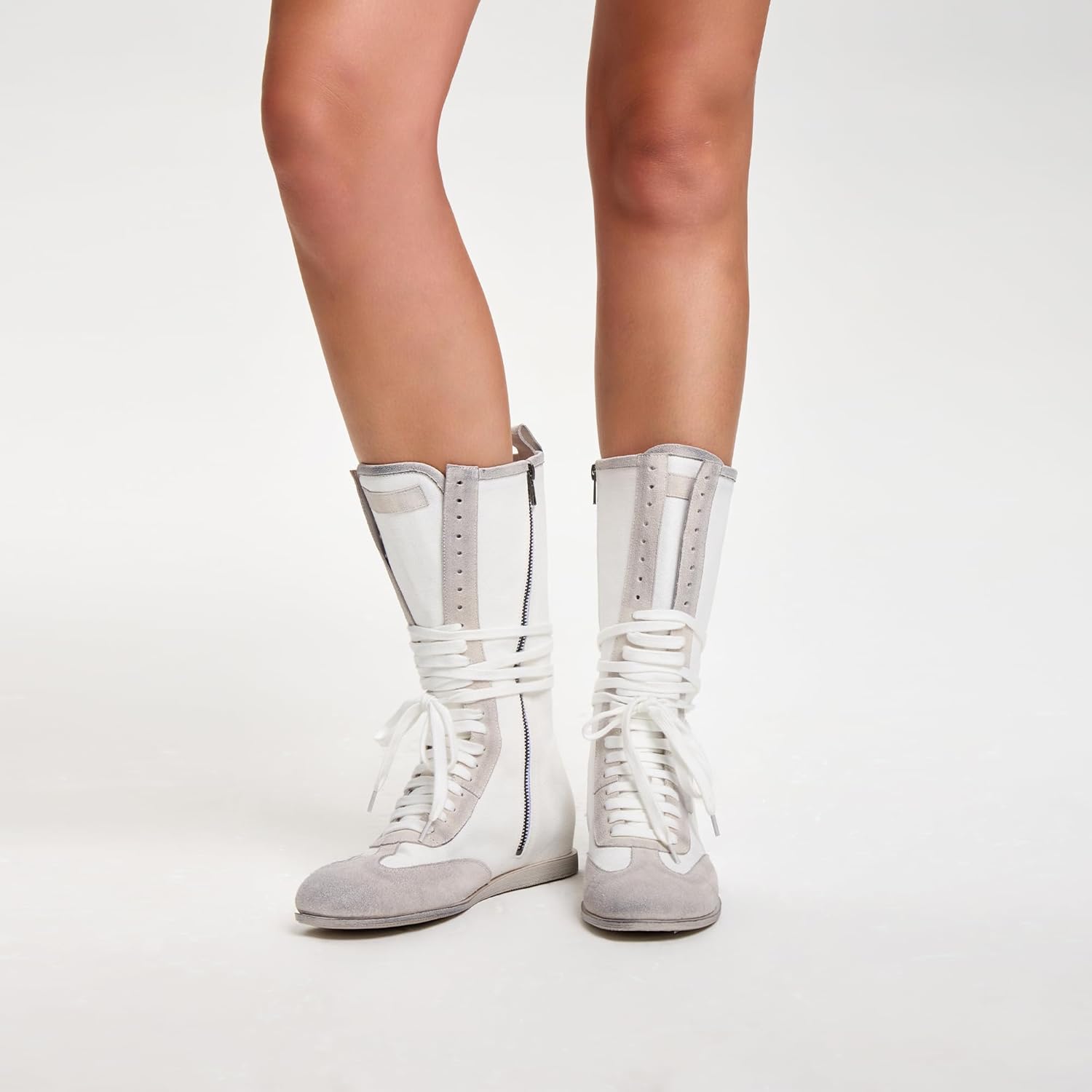 LACIKOSZ Womens Lace Up Sport Boots Fashion High Top Sneakers Casual Athletic Streetwear Shoes - Image 2