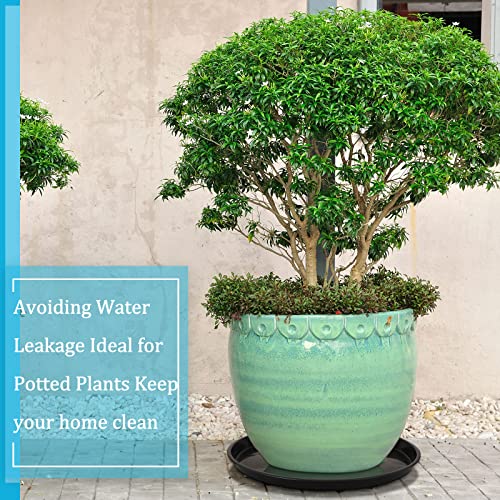 Eccliy 6 Pack Plastic Plant Saucer Heavy Duty Planter Saucers Large Plant Pot Saucers Plastic Water Trays For Indoors And Outdoors Flower Plant Plant Drip (Black, 23 Inch) #TOP6