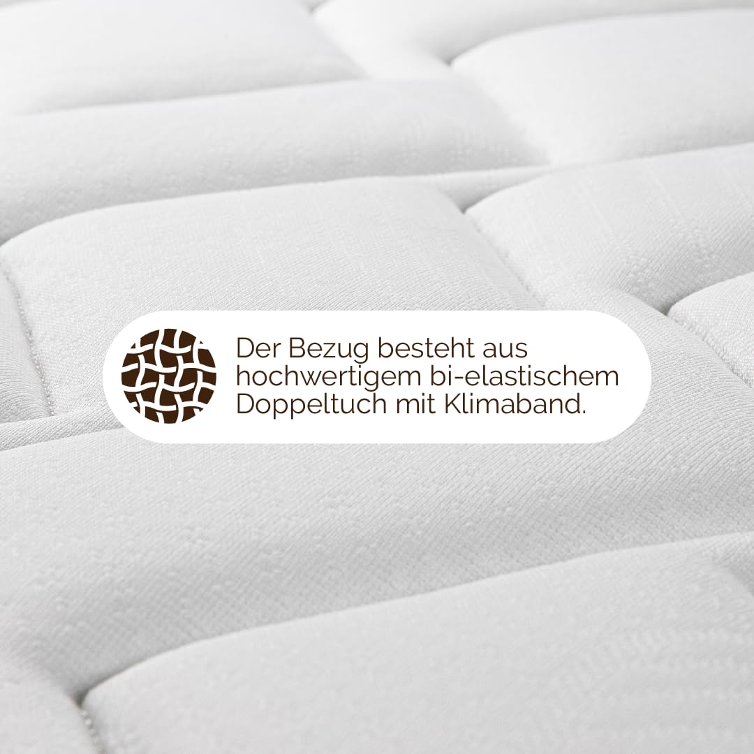 Ortho-RelaxMatratze 100x200cm, 23cm hoch, Härtegrad H4 & H5, 100 Nächte Probeschlafen, wendbar mit weicher & fester Seite, 7-Zonen-Komfortschaum-Matratze, Öko-Tex 100