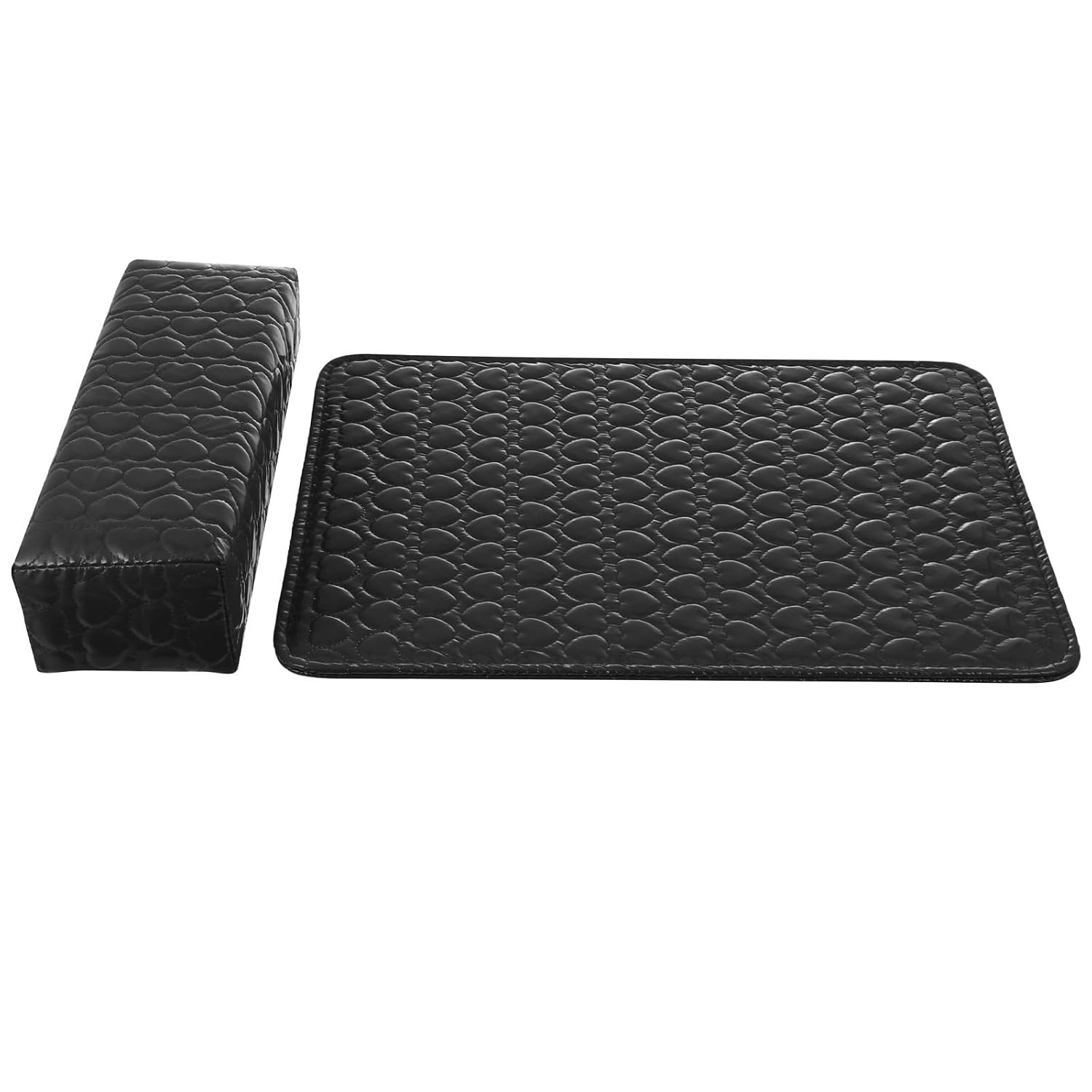 Cabilock 2pcs Leather Nail Hand Rest Cushion Pu Leather Manicure Mat with Sponge Padding Comfortable and Easy to Carry for Nail Training and Beauty