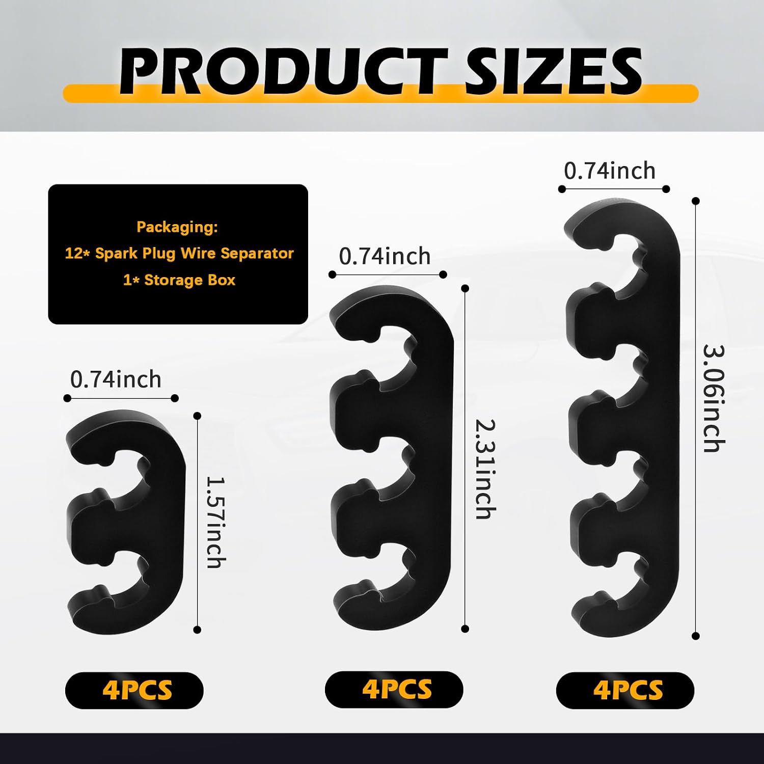 12PCS Spark Plug Wire Separators Kit,2/3/4 Hole Spark Plug Wire Holders Kit for Sparks Plugs Wires 7-8mm,Universal Sparks Plugs Holder Car Accessories for Cars,SUVs,Trucks