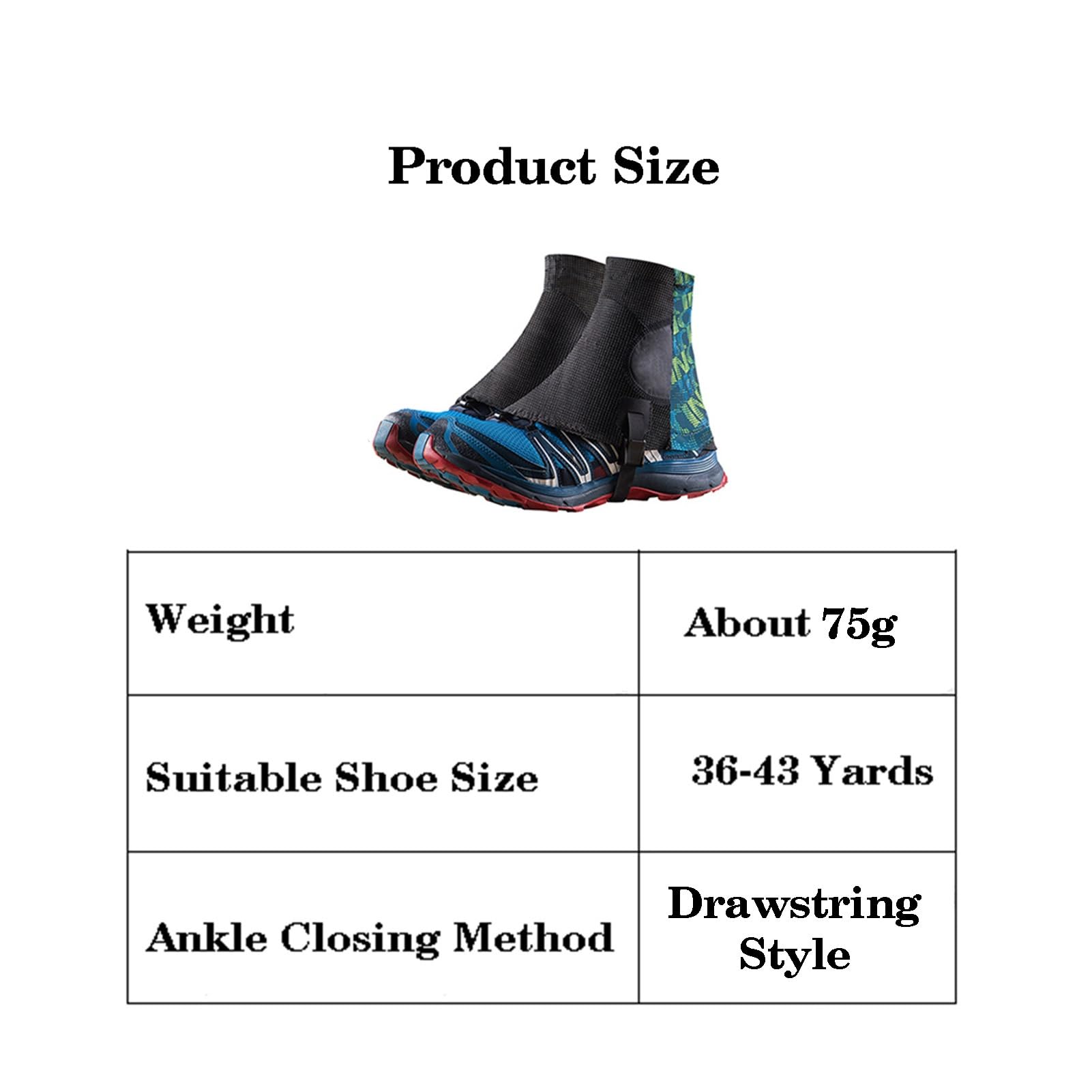 Guêtres De Jambe, Guêtres De Chaussures Légères Réglables, Bottes De Guêtres De Serpent Respirantes, Tissu en Polyester for l'escalade Et La Course À Pied en Montagne sur Neige(Vert)