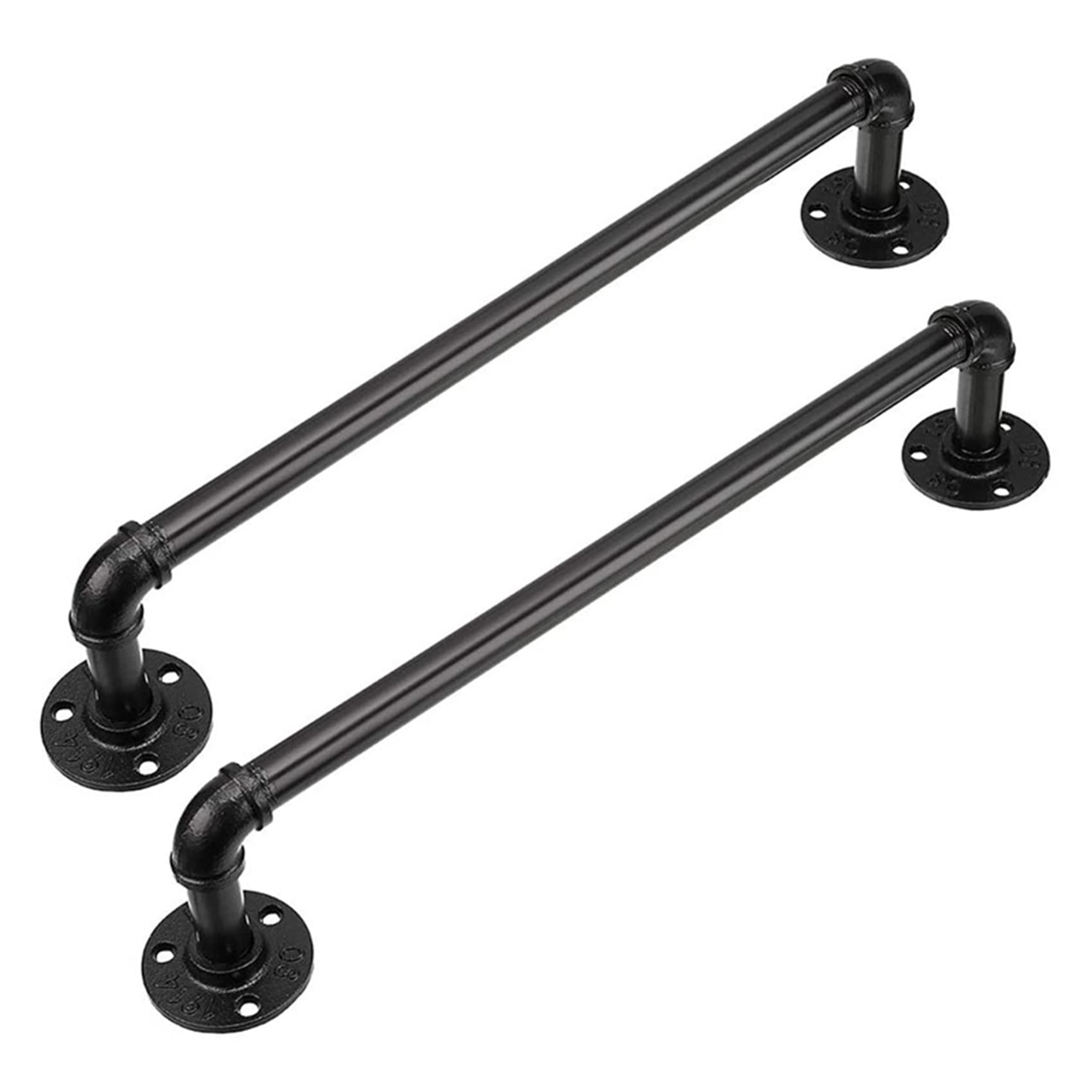 Kvsert Black 2X Vintage Industrial Pipe Towel Holder Metal Towel Rack Bar Bathroom Hanger Accessories