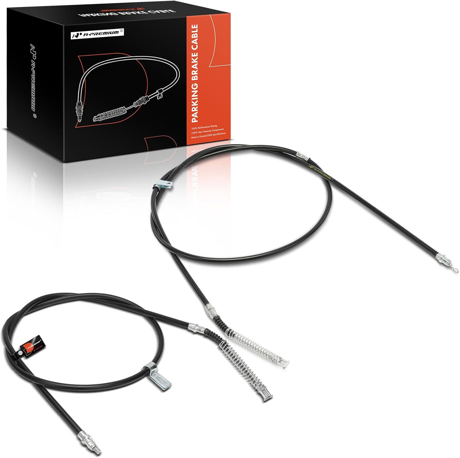 A-Premium Rear Driver and Passenger Side Parking Brake Cable Assembly Compatible with Chevrolet & GMC Models: Silverado 1500 2001-2005, Sierra 1500 2001-2005, 2-PC Set - Replace# 15084210