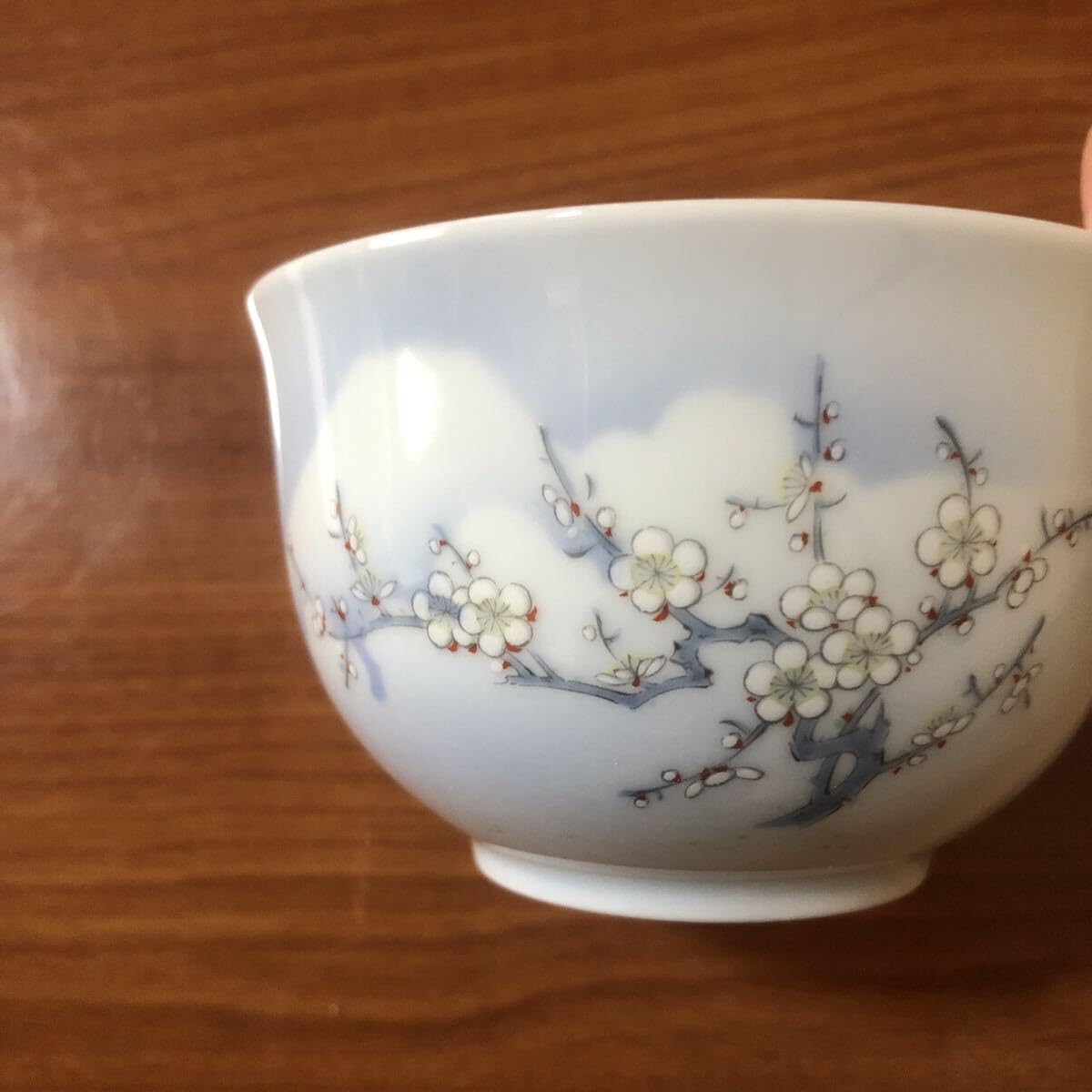 Amazon.co.jp: 深川製磁 茶碗 富士に白梅 富士山 梅 湯呑み デザート 