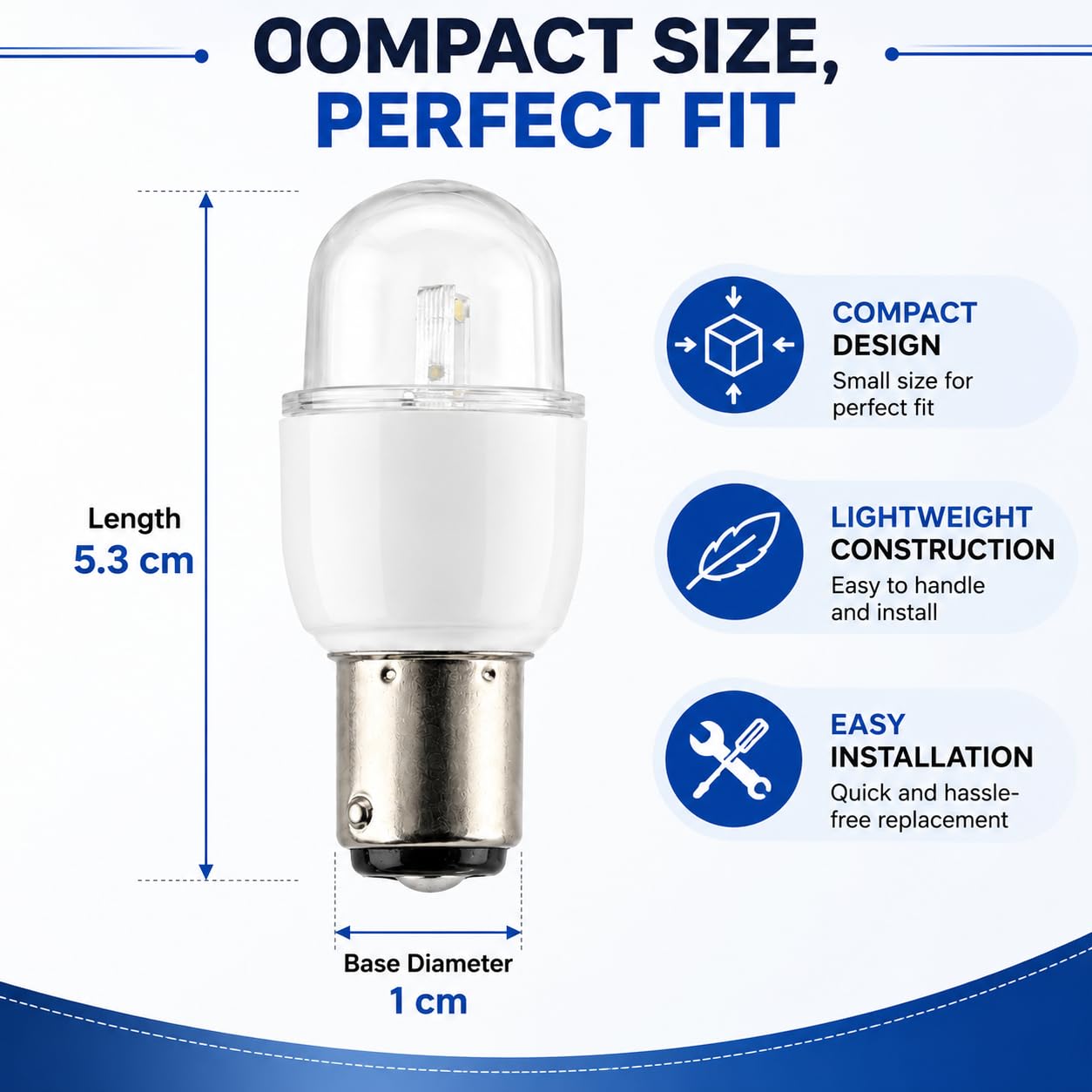 ZENITH Plastic LED Bulb Compatible for Usha Janome Sewing Machines | Pin Type Sewing Machine Light White LED Illumination Easy Installation Sewing Machine Accessory. — Amazon image 3